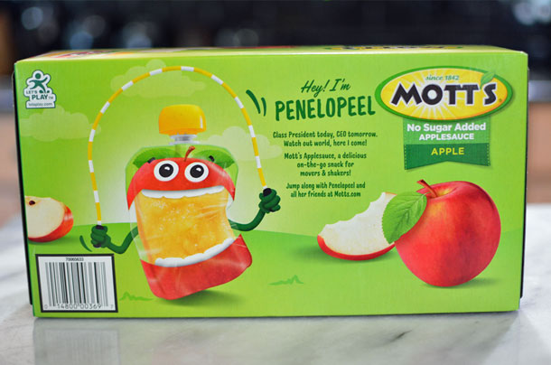 Mott's no sugar added applesauce pouches