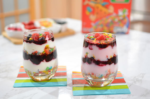 Fruity PEBBLES snack parfait