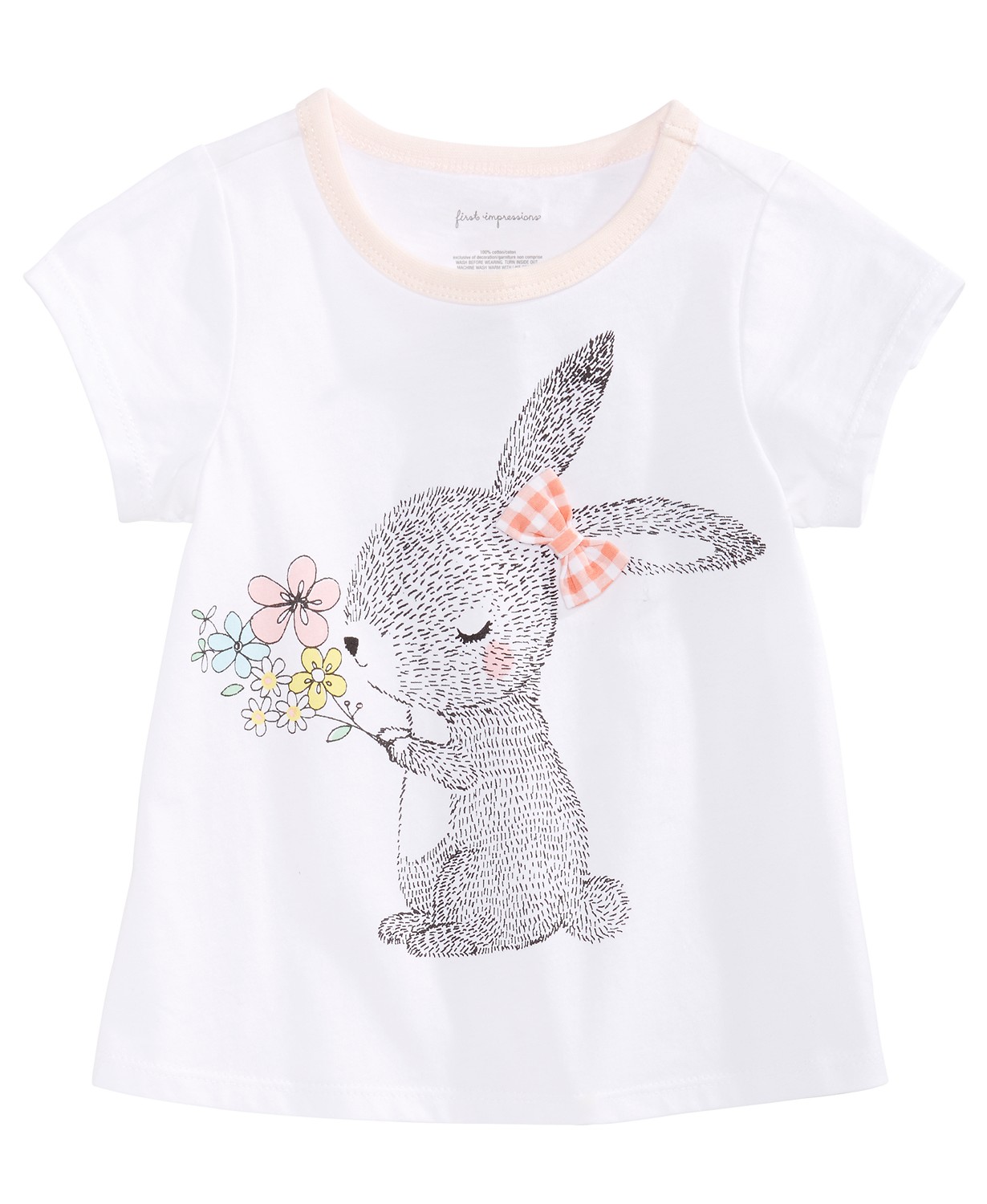 Toddler Girls Bunny-Print Cotton T-Shirt