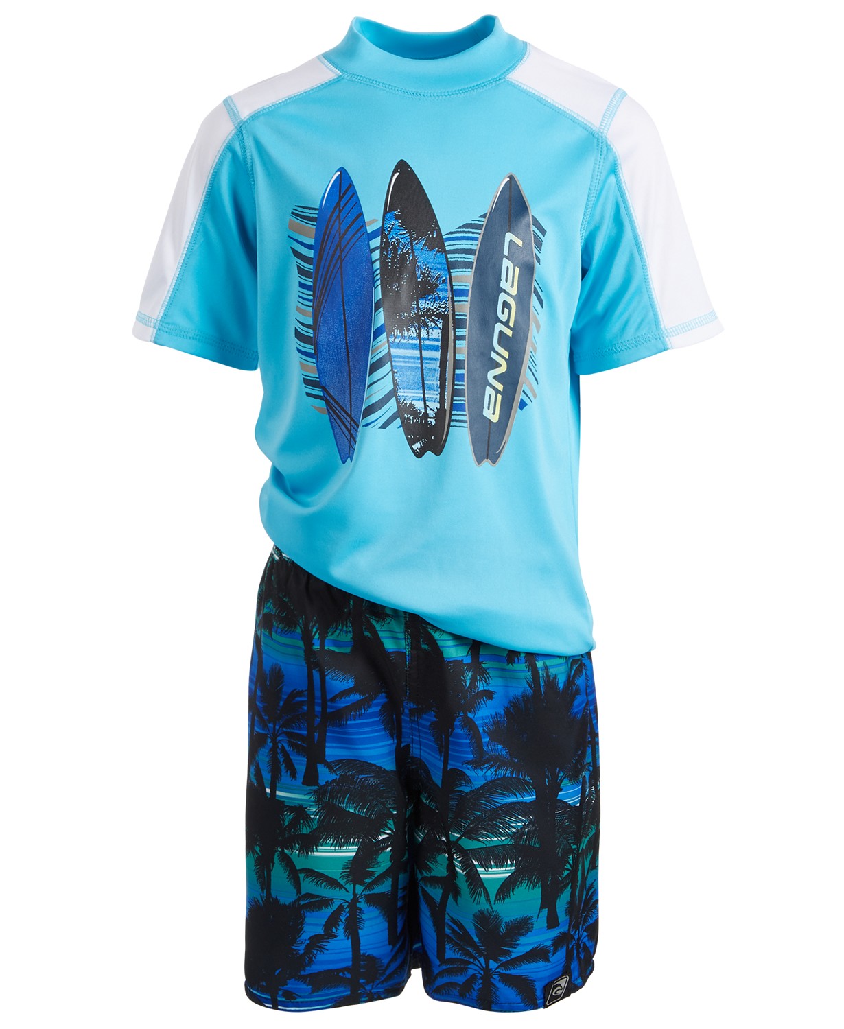 Toddler blue Rash Guard & Swim Shorts Set