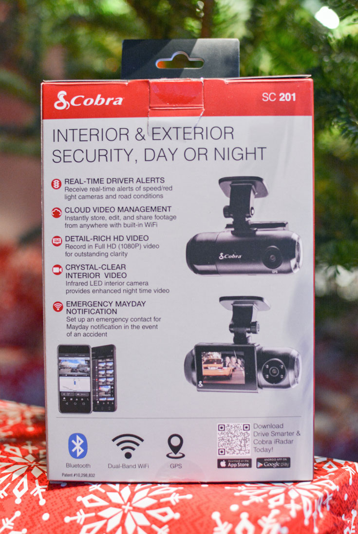 Back of Box SC 201 dash cam