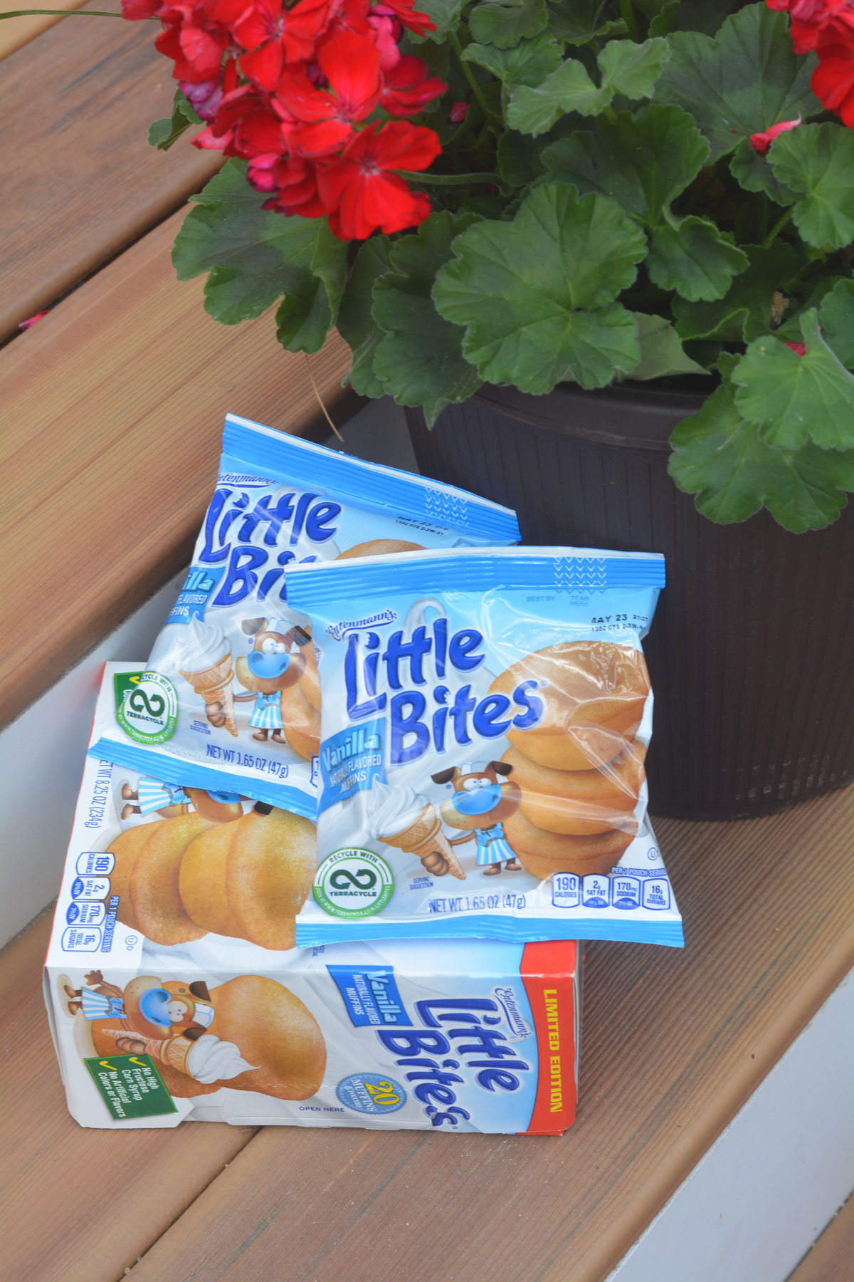 Box of Little Bites Vanilla muffins and individual packages