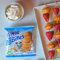 little bites vanilla and strawberry skewers